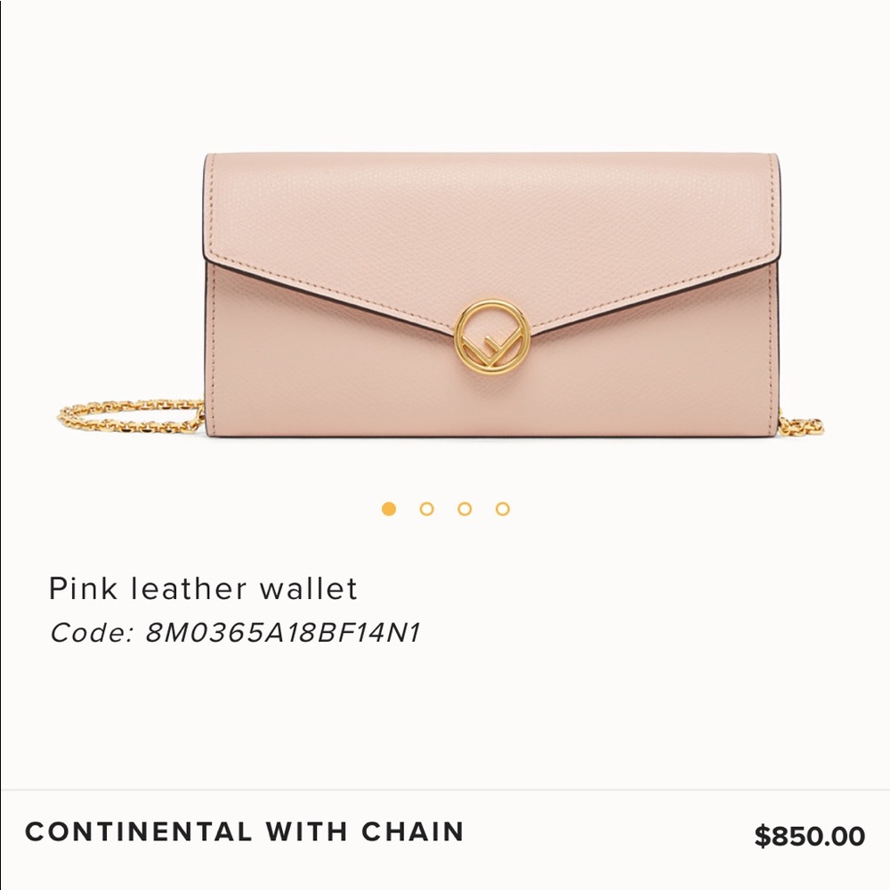 🛑SOLD!🛑 Fendi pink continental wallet on chain